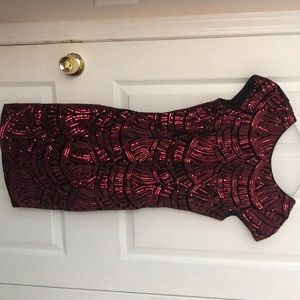 Red Sequin Bandage Dress